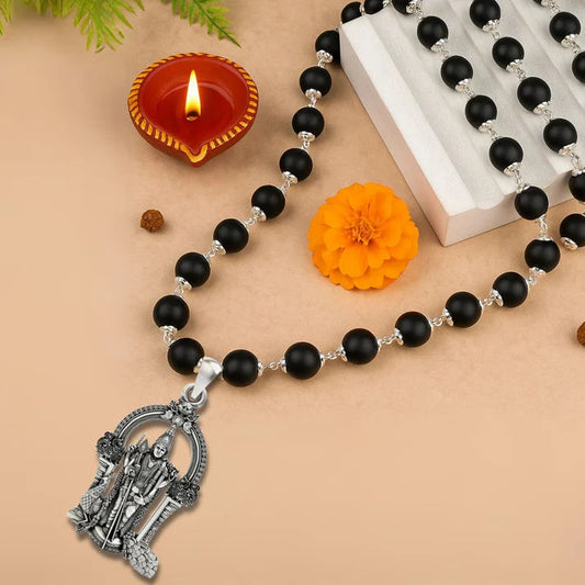 Certified Karungali Mala with Lord Murugan Pendant | Protection,Health and Success